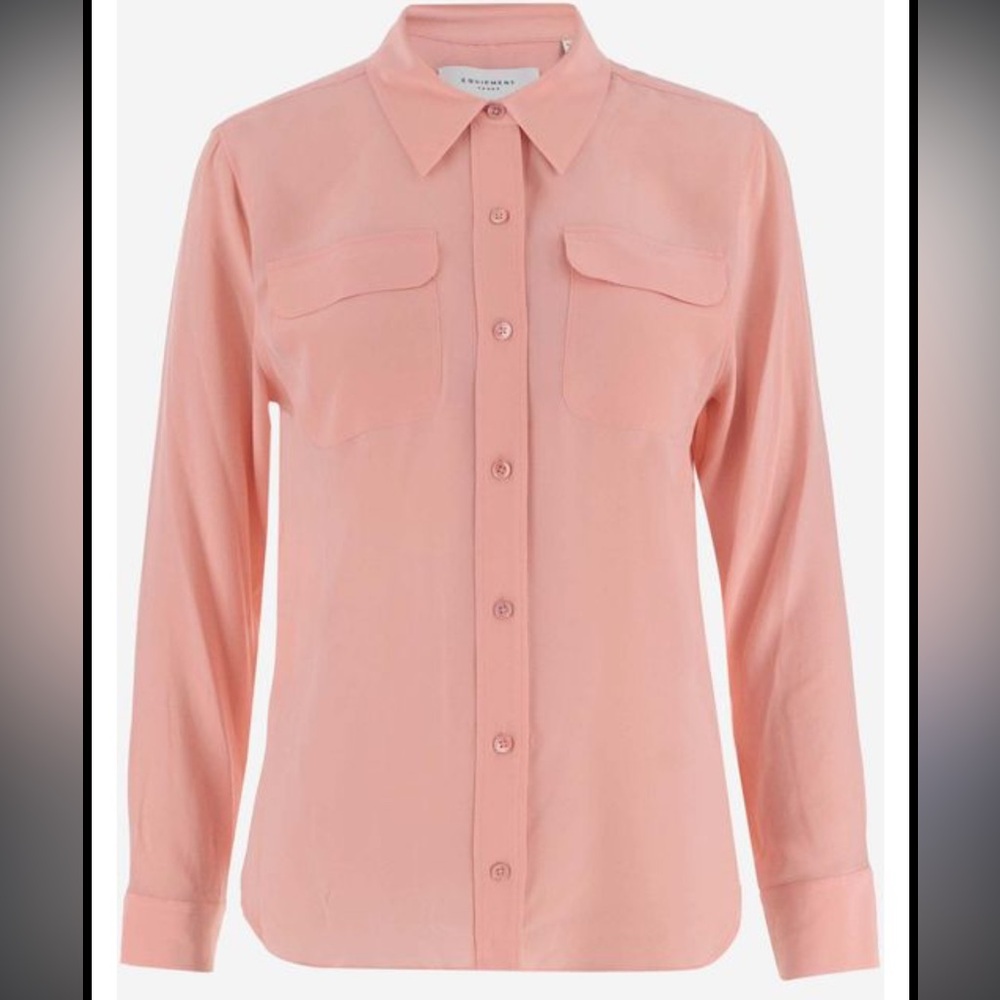 Equipment silk button shirt peach pink size XS